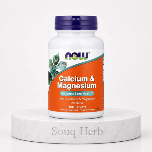 أقراص كالسيوم وماغنسيوم 100 قرص ناو فودز من سوق هيرب السعودية | NOW Calcium & Magnesium 100 Tablets from Souq Herb Saudi Arabia