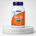 كبسولات دي إتش إيه 500 زيت السمك 90 كبسولة جيلاتينية ناو فودز من سوق هيرب السعودية | NOW Double Strength DHA-500 Fish Oil 90 Softgels from Souq Herb Saudi Arabia