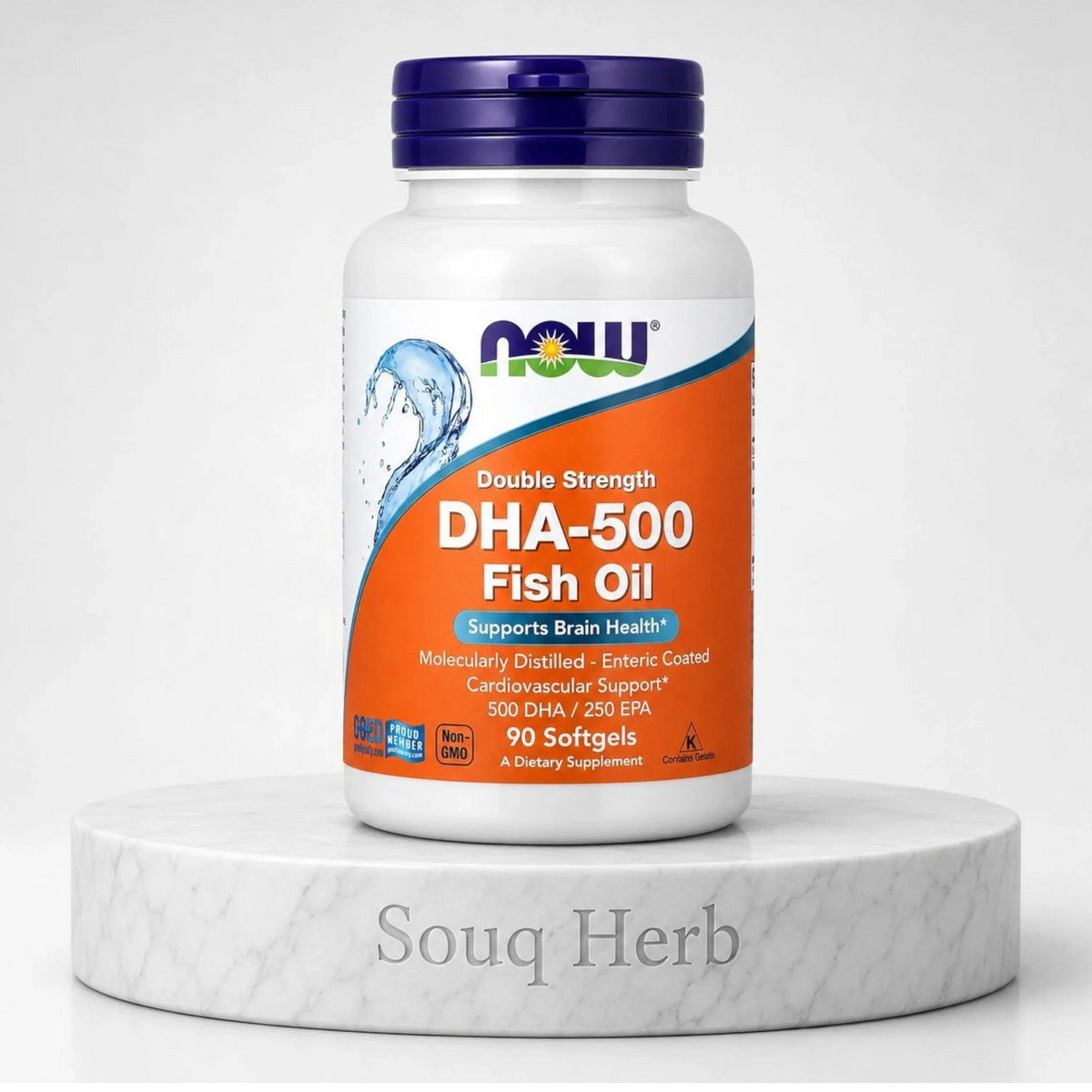 كبسولات دي إتش إيه 500 زيت السمك 90 كبسولة جيلاتينية ناو فودز من سوق هيرب السعودية | NOW Double Strength DHA-500 Fish Oil 90 Softgels from Souq Herb Saudi Arabia