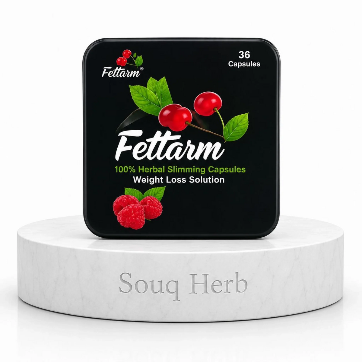 كبسولات فيتارم الأسود الطبيعية للتخسيس من سوق هيرب السعودية | Fettarm Black Natural Slimming Capsules from Souq Herb Saudi Arabia