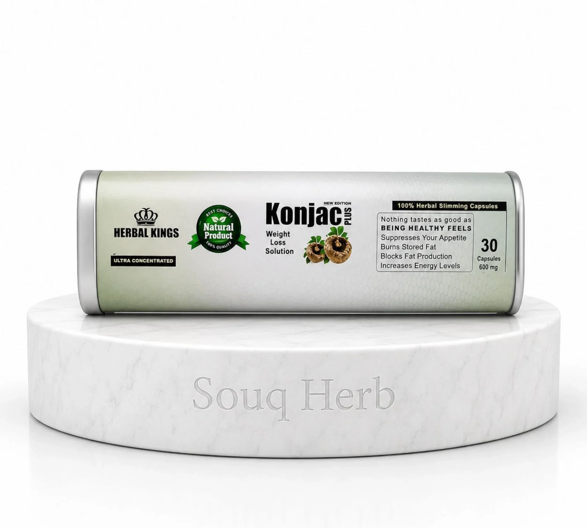 كبسولات كونجاك بلس الطبيعية للتخسيس هيربال كينجز من سوق هيرب السعودية | Herbal Kings Konjac Plus Natural Slimming Capsules from Souq Herb Saudi Arabia