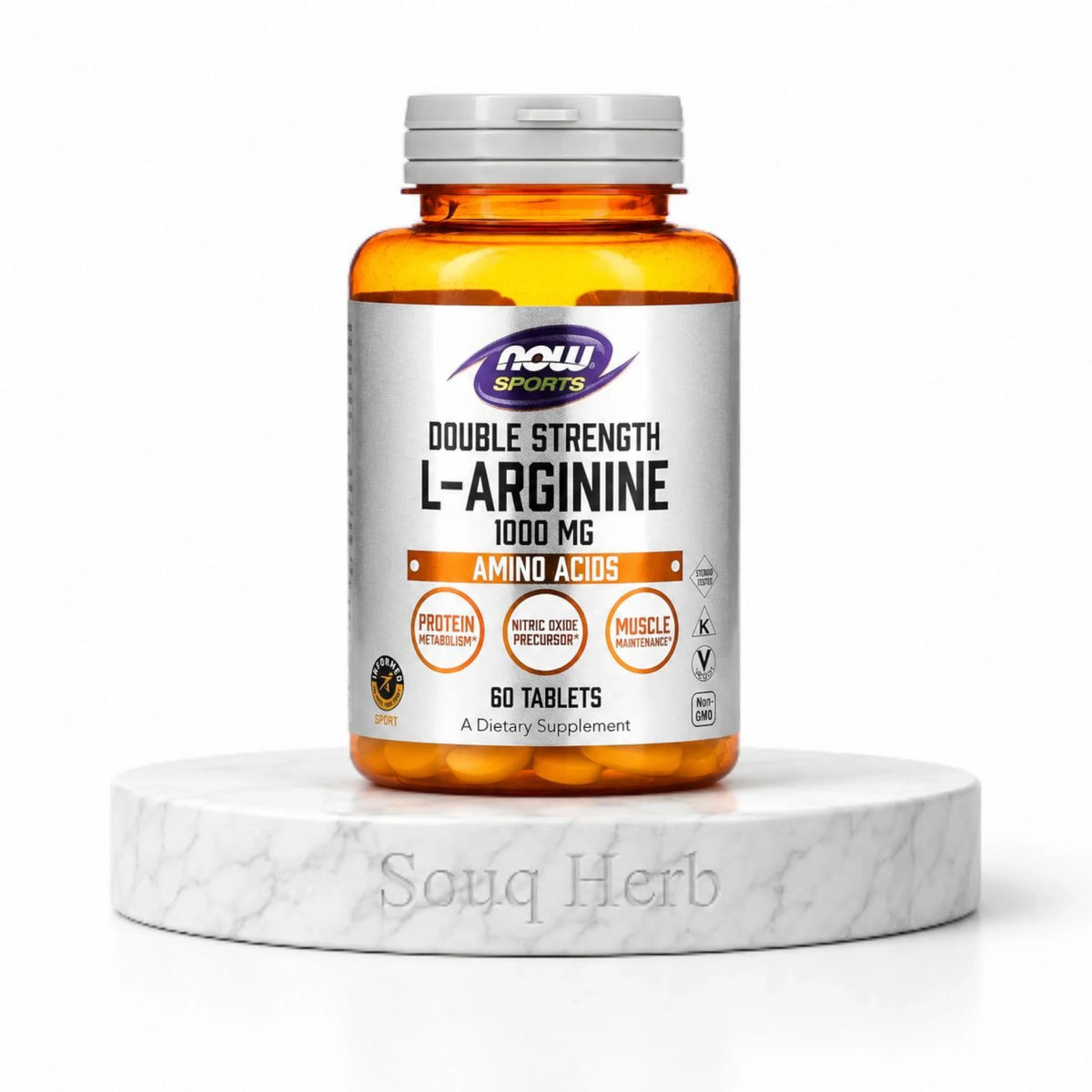 أقراص إل أرجينين 1000 ملجم 60 قرص ناو سبورتس من سوق هيرب السعودية | NOW Sports Double Strength L-Arginine 1000 mg 60 Tablets from Souq Herb Saudi Arabia
