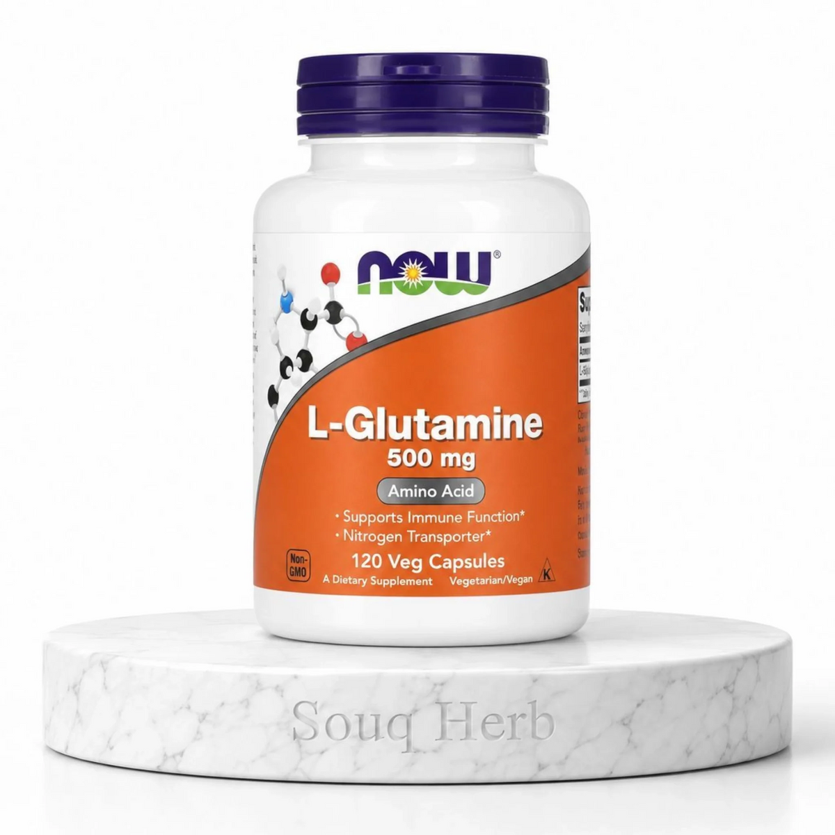 كبسولات إل جلوتامين 500 ملجم 120 كبسولة نباتية ناو فودز من سوق هيرب السعودية | NOW L-Glutamine 500 mg 120 Veg Capsules from Souq Herb Saudi Arabia