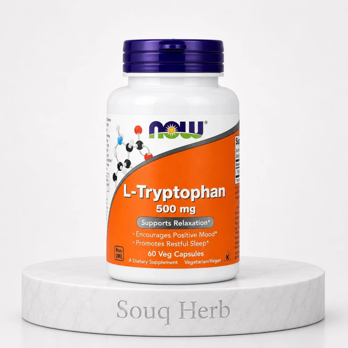 كبسولات إل تريبتوفان 500 ملجم 60 كبسولة نباتية ناو فودز من سوق هيرب السعودية | NOW L-Tryptophan 500 mg 60 Veg Capsules from Souq Herb Saudi Arabia