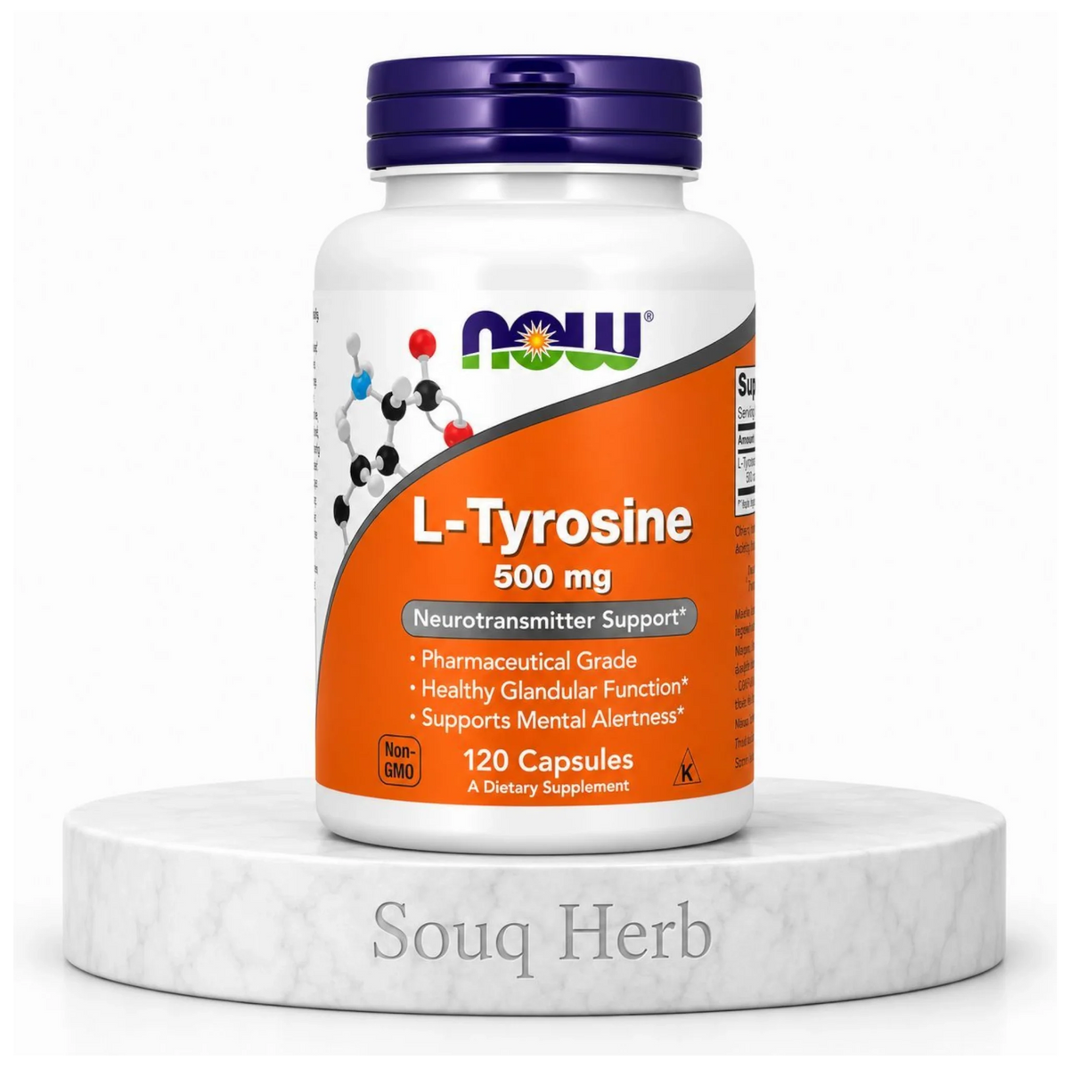 كبسولات إل تايروسين 500 ملجم 120 كبسولة ناو فودز من سوق هيرب السعودية | NOW L-Tyrosine 500 mg 120 Capsules from Souq Herb Saudi Arabia