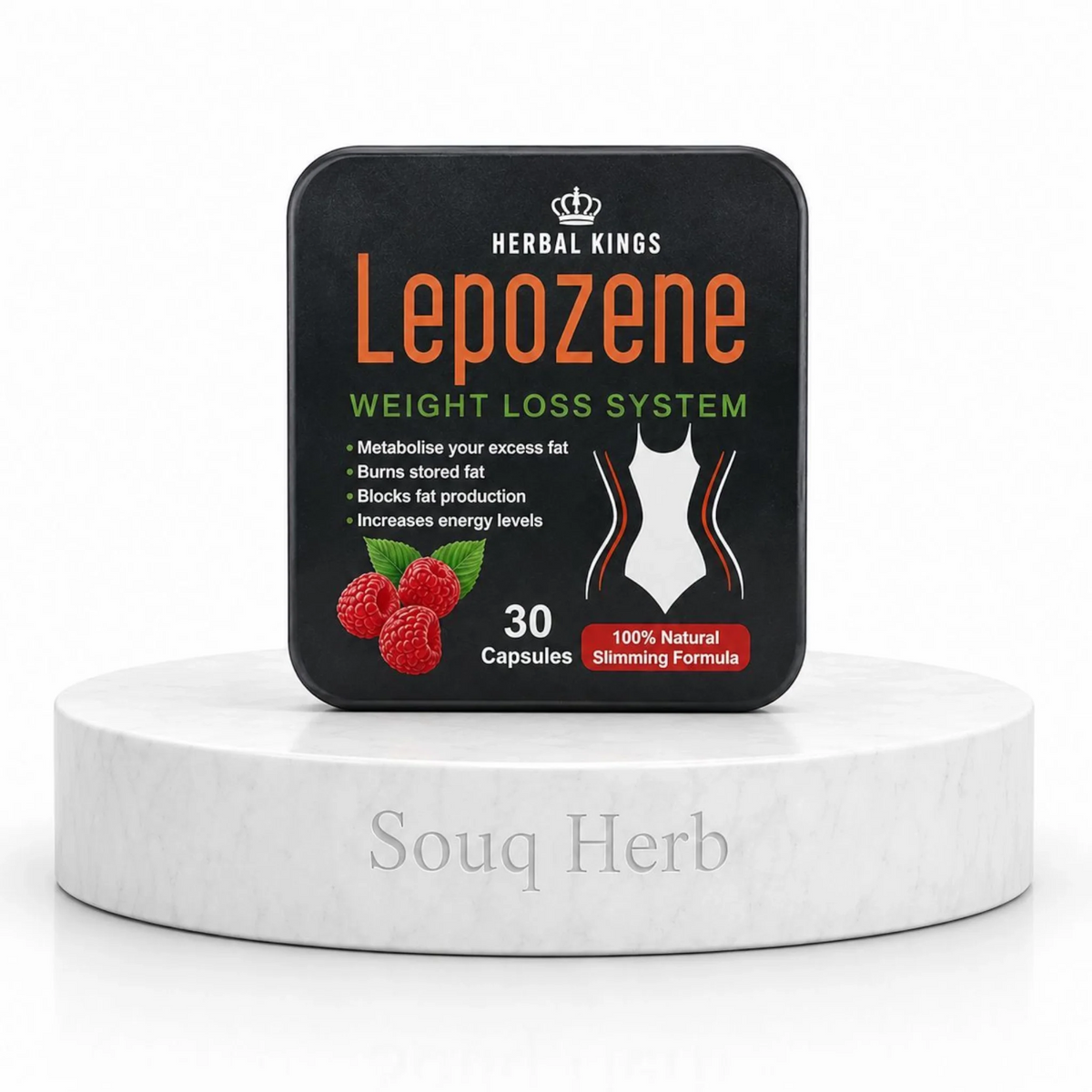 كبسولات ليبوزين الطبيعية للتخسيس هيربال كينجز من سوق هيرب السعودية | Herbal Kings Lepozene Natural Slimming Capsules from Souq Herb Saudi Arabia