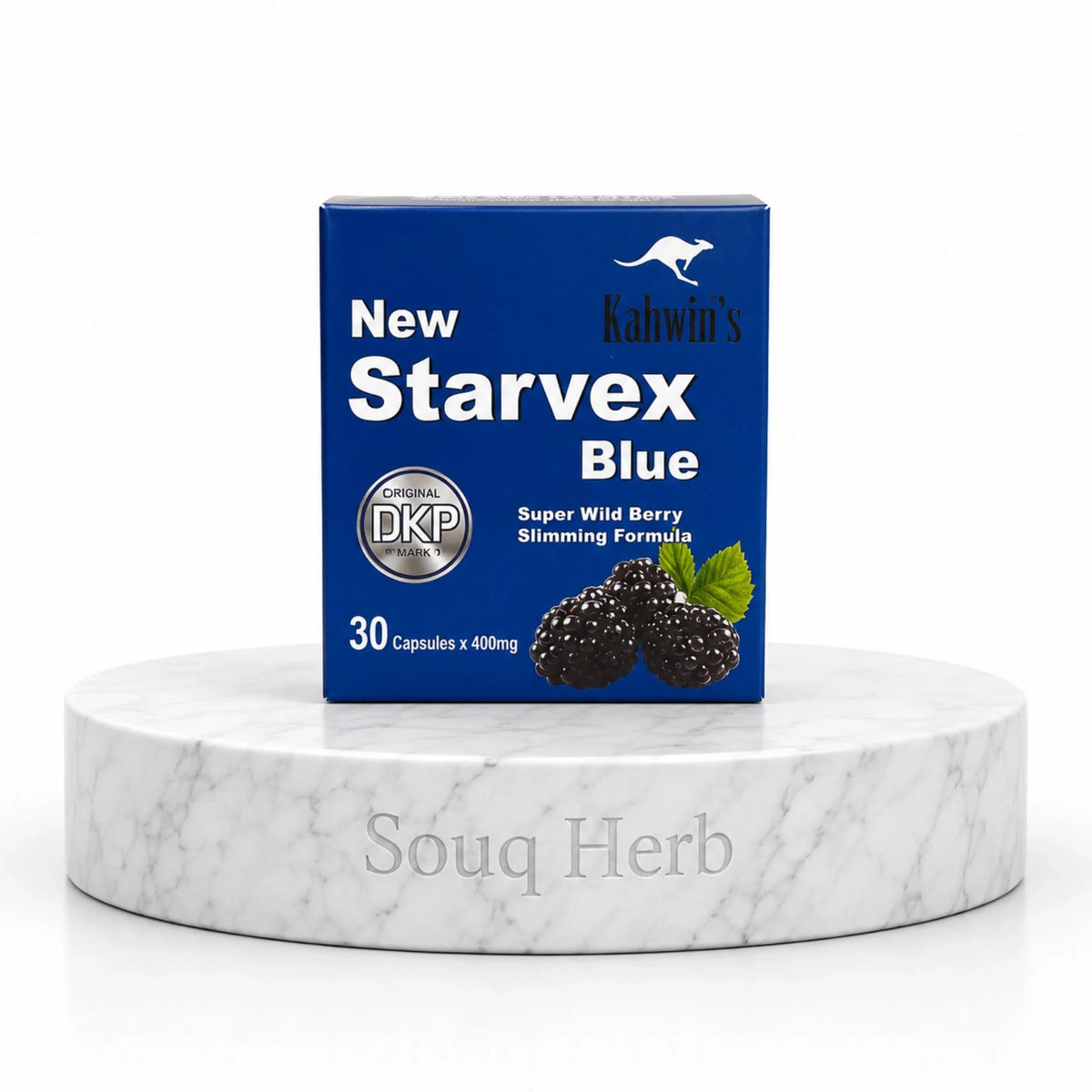كبسولات نيو ستارفكس الأزرق الطبيعية للتخسيس كاهوينز من سوق هيرب السعودية | Kahwin's New Starvex Blue Natural Slimming Capsules from Souq Herb Saudi Arabia
