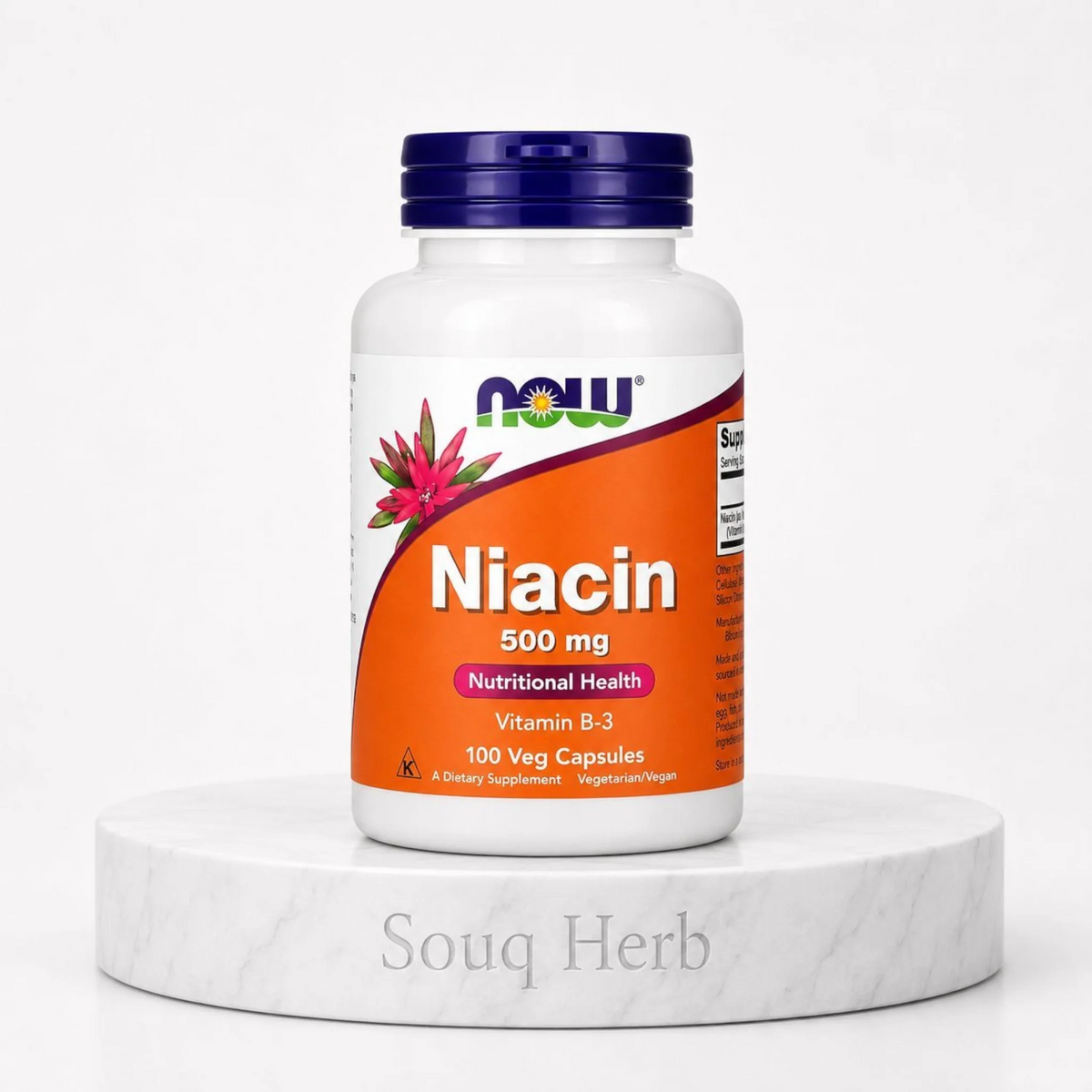 كبسولات نياسين فيتامين ب3 500 ملجم 100 كبسولة نباتية ناو فودز من سوق هيرب السعودية | NOW Niacin Vitamin B-3 500 mg 100 Veg Capsules from Souq Herb Saudi Arabia