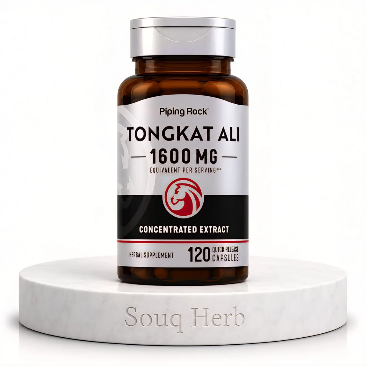 كبسولات تونجكات علي 1600 ملجم 120 كبسولة بايبينج روك من سوق هيرب السعودية | Piping Rock Tongkat Ali 1600 mg 120 Capsules from Souq Herb Saudi Arabia