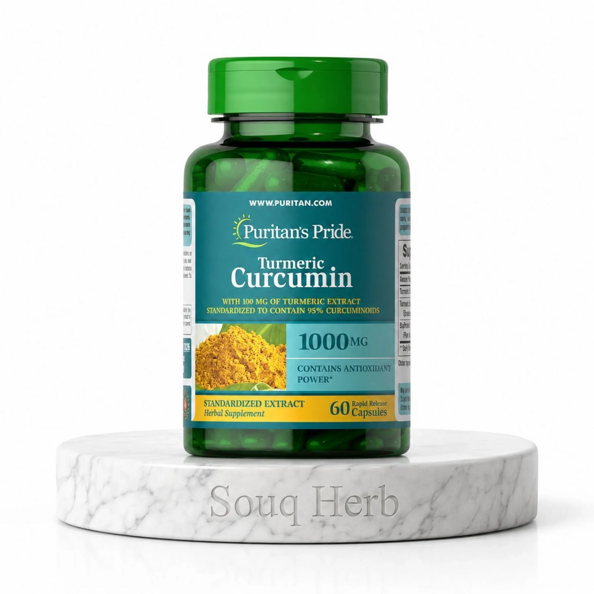 كبسولات كركمين 1000 ملجم 60 كبسولة بيوريتانز برايد من سوق هيرب السعودية | Puritan's Pride Turmeric Curcumin 1000 mg 60 Capsules from Souq Herb Saudi Arabia