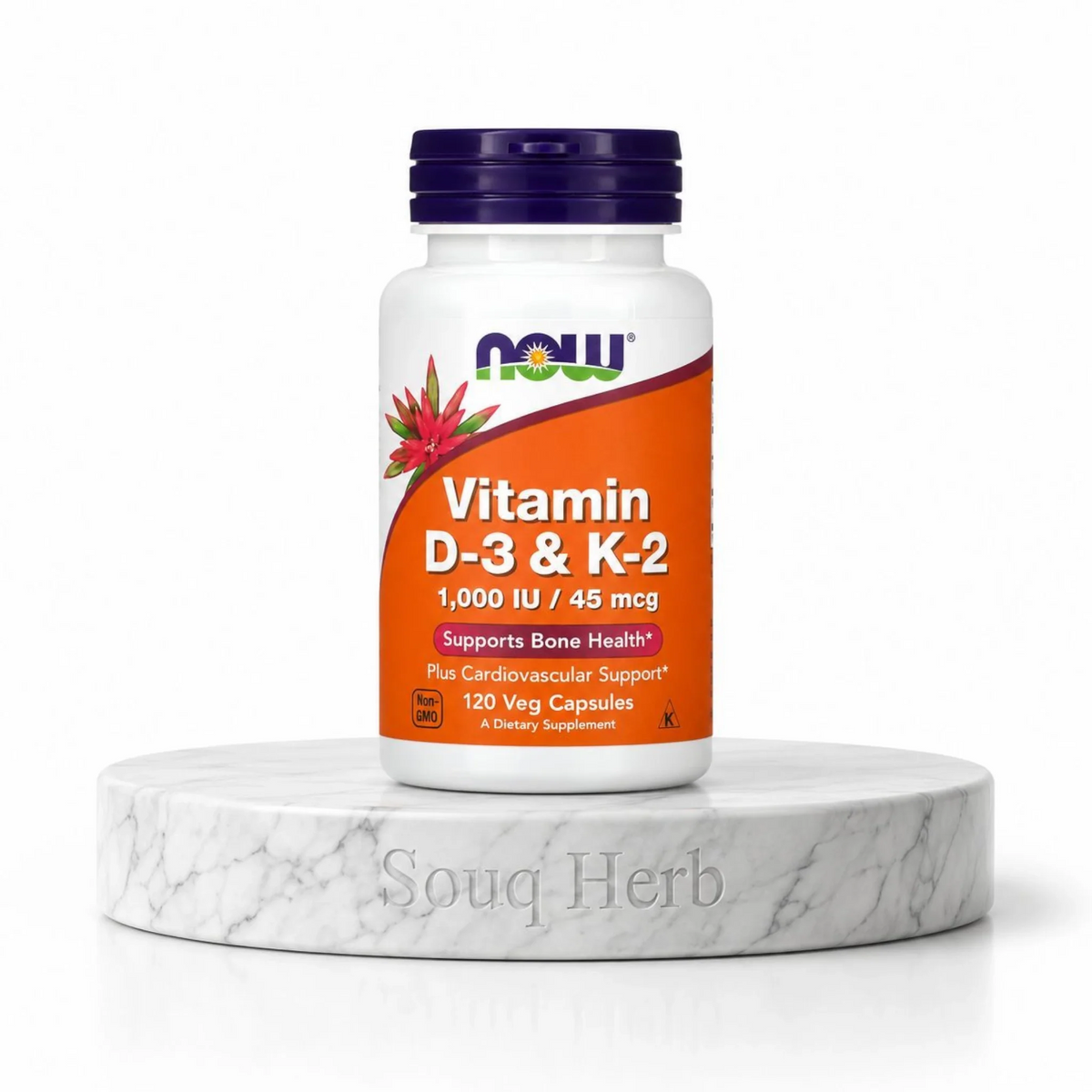 كبسولات فيتامين د3 وك2 ناو فودز من سوق هيرب السعودية | NOW Foods Vitamin D-3 & K-2 Capsules from Souq Herb Saudi Arabia